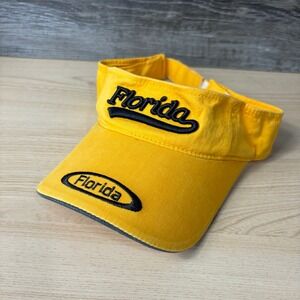Vintage Florida Visor Hat Mens Yellow One Size Adjustable